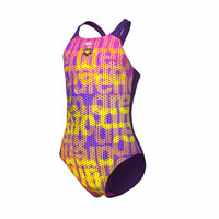 Arena G Multi Colours Swimsuit V Back plum/multi-plum 10-11