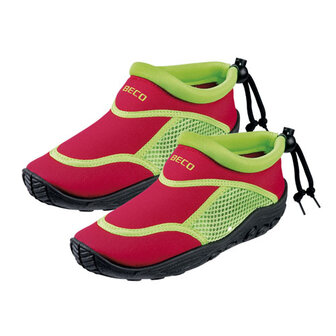 BECO Kinder neopreen surf- en zwemschoen, rood/groen, maat 35