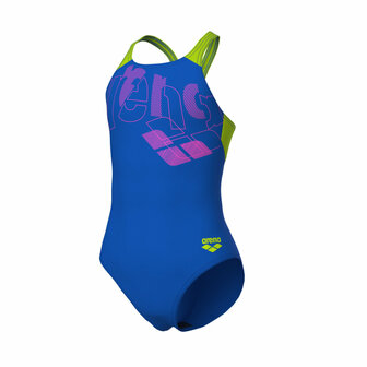 Arena G Tales Swimsuit V Back blue/china/artic-lime 10-11