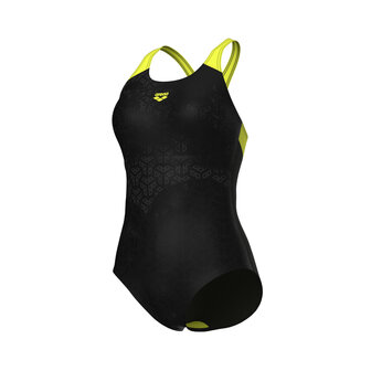 Arena W Monogram Swimsuit Controlpro Low LB black-soft green 42