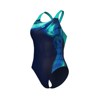Arena W Dreamline Swimsuit V Back navy-water-multi 46
