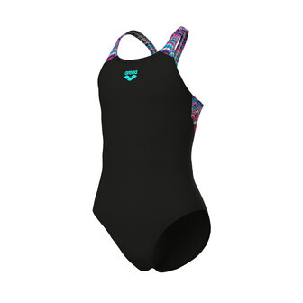 Arena G Ondulation Swimsuit V Back black-multi violet 6-7