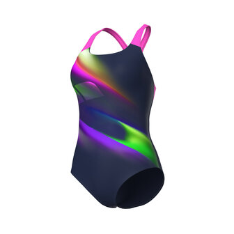 Arena W Diagonals Swimsuit Swim Pro Back navy-shocking pink 42