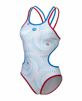 Arena W One Fireflow Swimsuit Double Cross red-blue-white 38