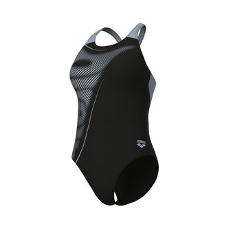 Arena W Bright Glare Swimsuit V Back black-sea foam 46