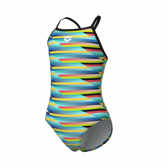 Arena G Racing Stripe Swimsuit Lightdrop Back black-black 14-15