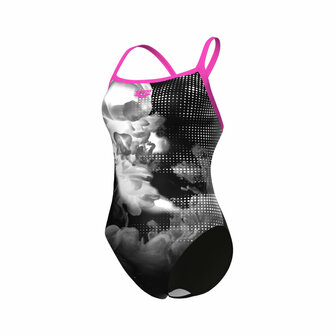 Arena W Airbrush Swimsuit Challenge Back shocking pink-black 34