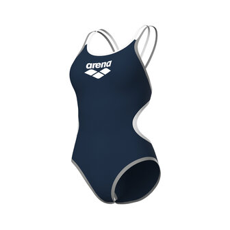Arena W One Double Cross Back One Piece navy-white-silver 42