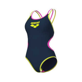 Arena W One Double Cross Back One Piece navy-pink-soft green 34