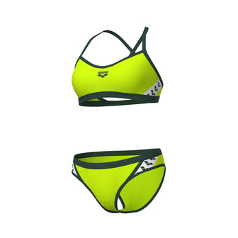 Arena W Icons Bikini Cross Back Solid artic lime-dark sage 36