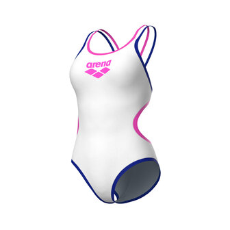 Arena W One Double Cross Back One Piece white-blue-pink 34