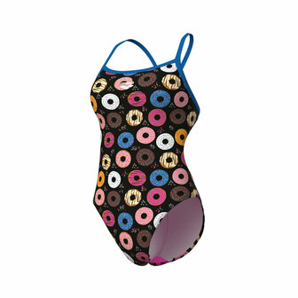 Arena W Donuts Swimsuit Challenge Back black-multi/blue-rive 38