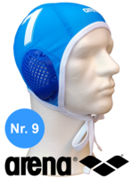 Arena waterpolo cap (size m/l) blauw nummer 9