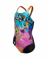 Arena G Swimsuit V Back Placement black-mango 8-9