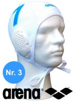 Arena waterpolocap (size m/l) wit nummer 3