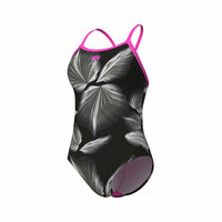 Arena W Frozen Leave Swimsuit Lightdrop Back black-pink 36