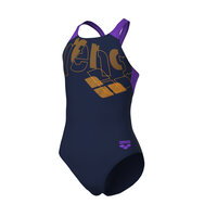 Arena G Tales Swimsuit V Back navy-violet 8-9