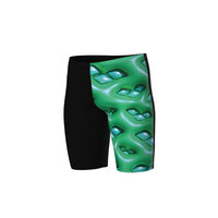 Arena B Logo Graphic Swim Jammer black-soft green multi 12-13