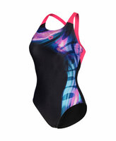 Arena W Dreamline Swimsuit V Back black-shocking pink 36