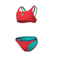 Arena G Two Pieces Swimsuit Solid fluo red-blue-soft green 10-11