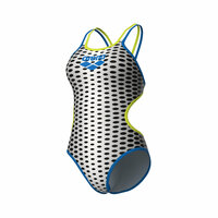 Arena W Double Cross Back One Piece white-blue-soft green 36