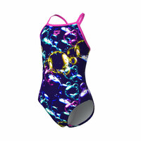 Arena G Soap Bubble Swimsuit Lightdrop Back blue multi-pink 12-13