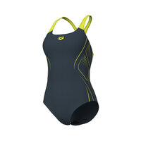 Arena W Reflecting Swimsuit Swim Pro Back asphalt-soft green 42
