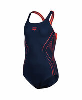 Arena G Reflecting Swimsuit Swim Pro Back navy-bright coral 6-7