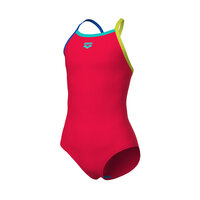 Arena G Swimsuit Lightdrop Solid fluo-red/blue/soft-green 10-11
