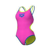 Arena W One Double Cross Back One Piece pink-blue river 36