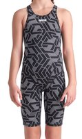 Aanbieding! Arena G Printed Full Body black multi kindermaat 164